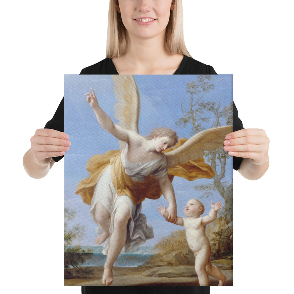 Guardian Angel canvas Catholic grandparent Baptism gift
